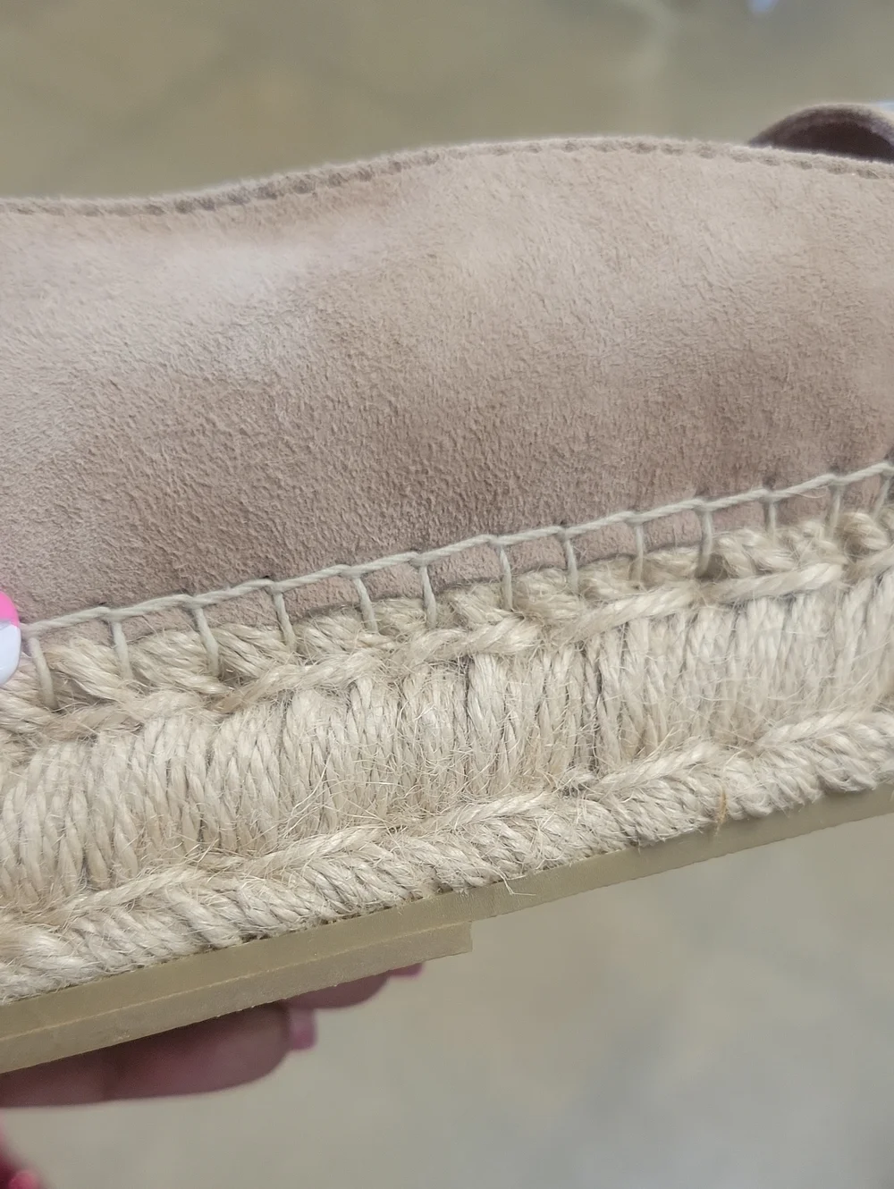 Women’s Sparkle Espadrille Slip-Ons in Beige